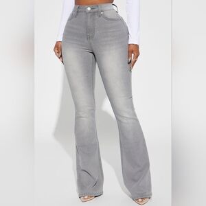 Fashion Nova Gray Flare Jeans
